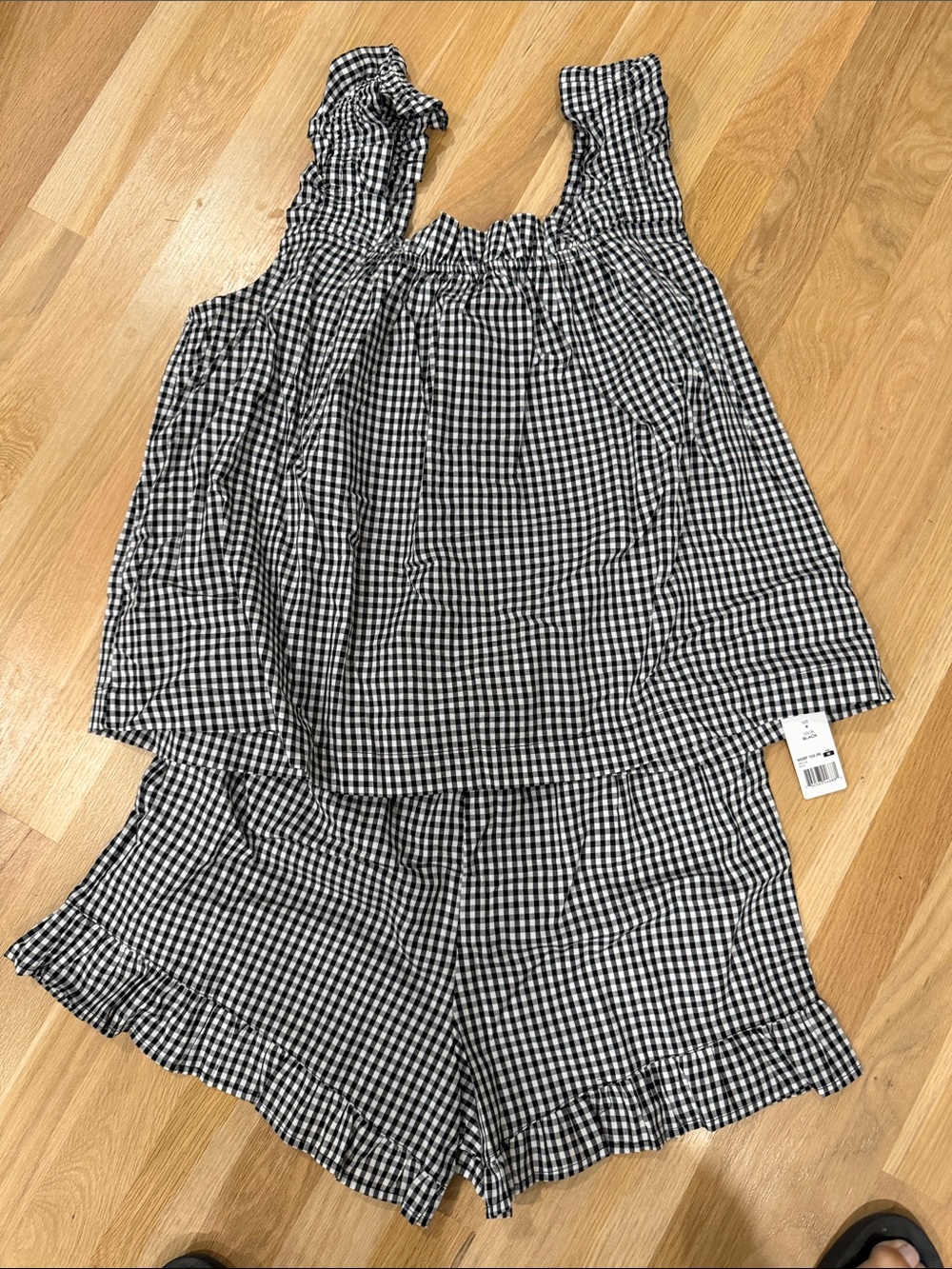 GAP Black & White Gingham Pajama Set